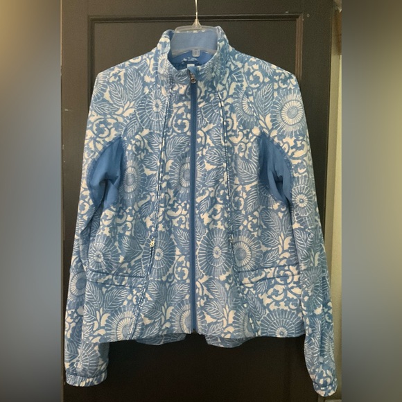 lululemon athletica Jackets & Blazers - Lululemon Studio Jacket Rare Blue Floral Print Mesh Lined Size 8 EUC Cord Port
